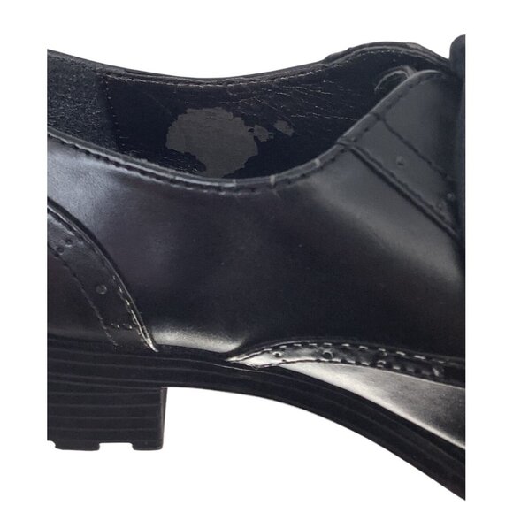 VTG Y2K Mudd Wingtip Shoes Size 9.5 Black Chunky Oxford Academia School Clueless - Picture 8 of 10